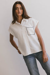 Elle Embroidered Button Up - FINAL SALE