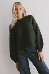 Zaidee Knit Sweater in Hunter Green - FINAL SALE