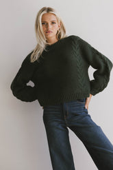 Zaidee Knit Sweater in Hunter Green - FINAL SALE