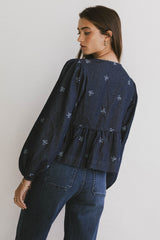 Maggie Peplum Tie Blouse With Bow Detail - FINAL SALE