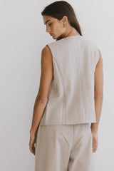 Eslyn Oversized Vest in Taupe - FINAL SALE