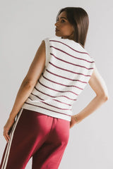 Ashen Sweater Vest in Burgundy - FINAL SALE