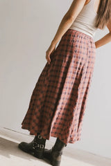 Pippin Plaid Maxi Skirt in Red - FINAL SALE