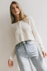 Marin Knit Top in Ivory - FINAL SALE