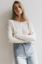 Marin Knit Top in Ivory - FINAL SALE