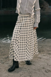 Pippin Plaid Maxi Skirt in Black - FINAL SALE