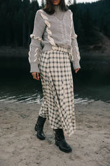 Pippin Plaid Maxi Skirt in Black - FINAL SALE