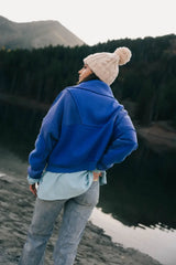 Mickey Half Zip Sweatshirt in Blue - FINAL SALE
