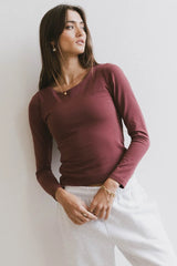 Kendra Basic Top in Berry - FINAL SALE