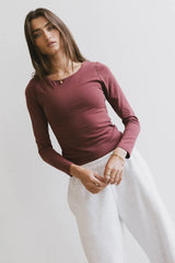 Kendra Basic Top in Berry - FINAL SALE