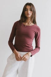 Kendra Basic Top in Berry - FINAL SALE