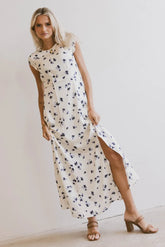 Daniella Floral Dress in Cream - FINAL SALE
