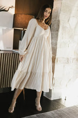 Rael Midi Dress in Natural - FINAL SALE