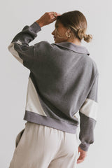 Harbor Knit Quarter Zip in Charcoal - FINAL SALE