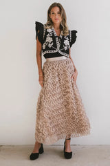 Yani Ruffle Tulle Maxi Skirt in Mauve - FINAL SALE