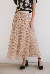 Yani Ruffle Tulle Maxi Skirt in Mauve - FINAL SALE