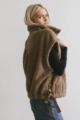 Johanna Sherpa Vest in Brown - FINAL SALE