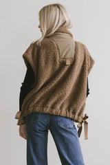 Johanna Sherpa Vest in Brown - FINAL SALE