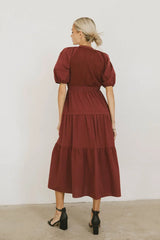Leandra Midi Dress in Burgundy - FINAL SALE