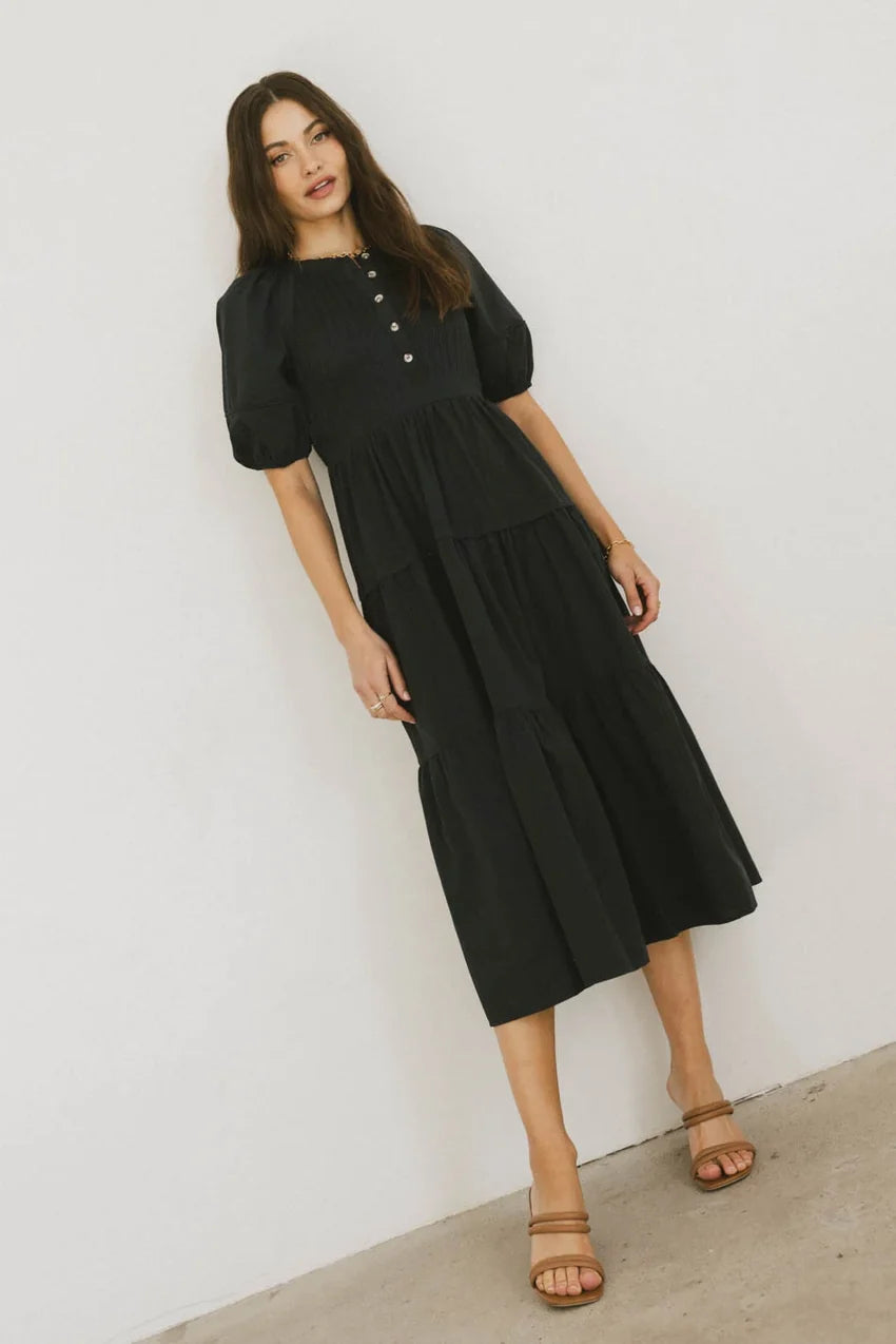 Leandra Midi Dress in Navy - FINAL SALE