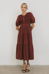 Leandra Midi Dress in Burgundy - FINAL SALE