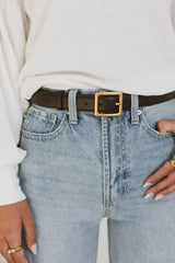 Oshen Leather Belt in Brown - FINAL SALE