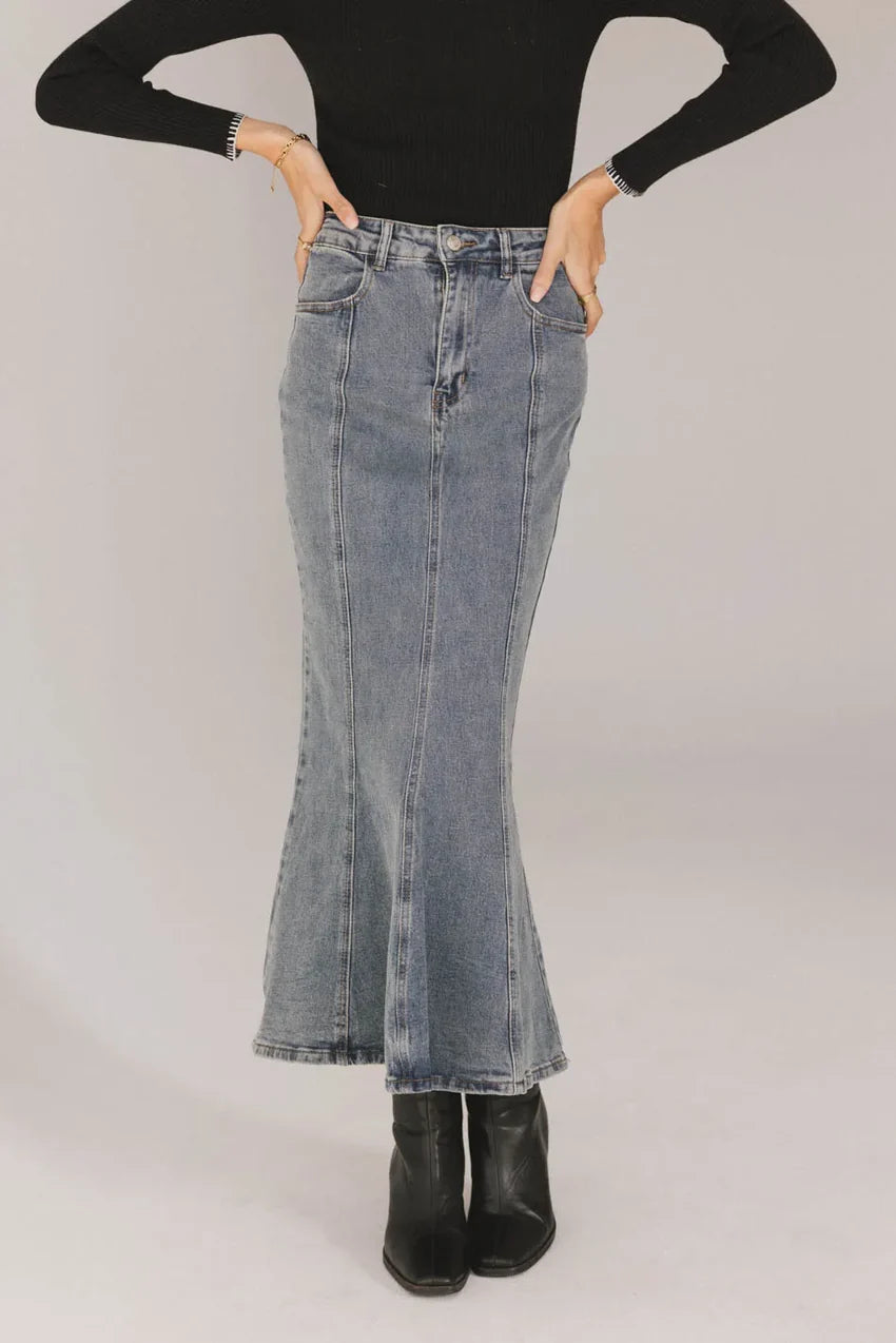 Azzy Denim Mermaid Skirt - FINAL SALE