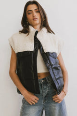 Lets Get Lost Vegan Vest in Black - FINAL SALE