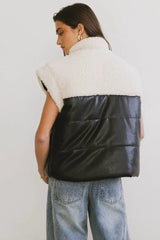 Lets Get Lost Vegan Vest in Black - FINAL SALE