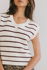 Ashen Sweater Vest in Burgundy - FINAL SALE