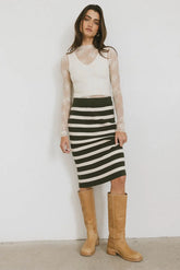 Alani Striped Skirt in Green - FINAL SALE