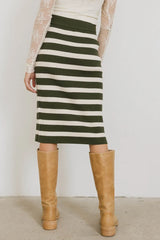 Alani Striped Skirt in Green - FINAL SALE