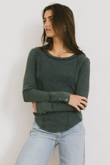 Sailor Ribbed Top in Forest - FINAL SALE