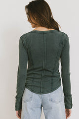 Sailor Ribbed Top in Forest - FINAL SALE