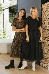 Alora Embroidered Dress in Navy - FINAL SALE