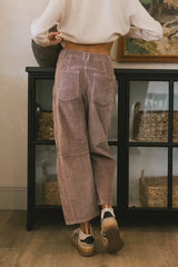 Lisette Barrel Jean in Mauve Courduroy - FINAL SALE