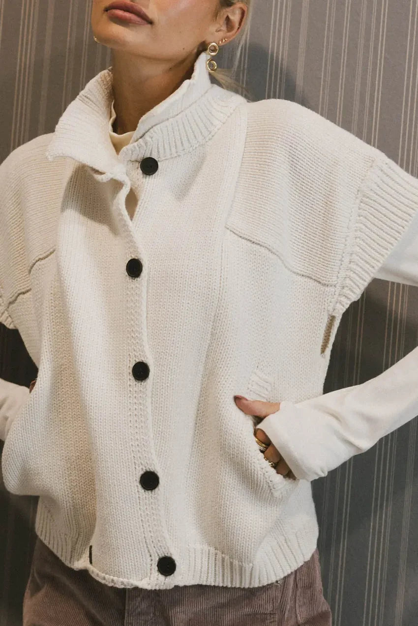 Sadie Knit Cardigan in Ivory - FINAL SALE