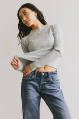 Azizi Ribbed Top in Dusty Blue - FINAL SALE