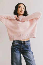 Carla Fuzzy Knit Sweater in Pink - FINAL SALE