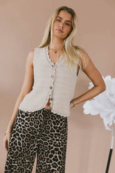 Annie Knit Vest in Oatmeal - FINAL SALE