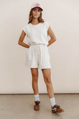 Remi Cutoff Romper in Cream - FINAL SALE