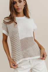 Bennie Colorblock Sweater in Taupe - FINAL SALE