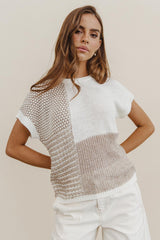 Bennie Colorblock Sweater in Taupe - FINAL SALE