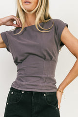 Tam Pleated Top in Charcoal - FINAL SALE