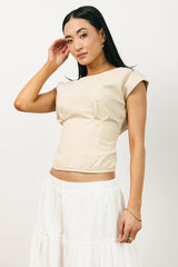 Tam Pleated Top in Ecru - FINAL SALE