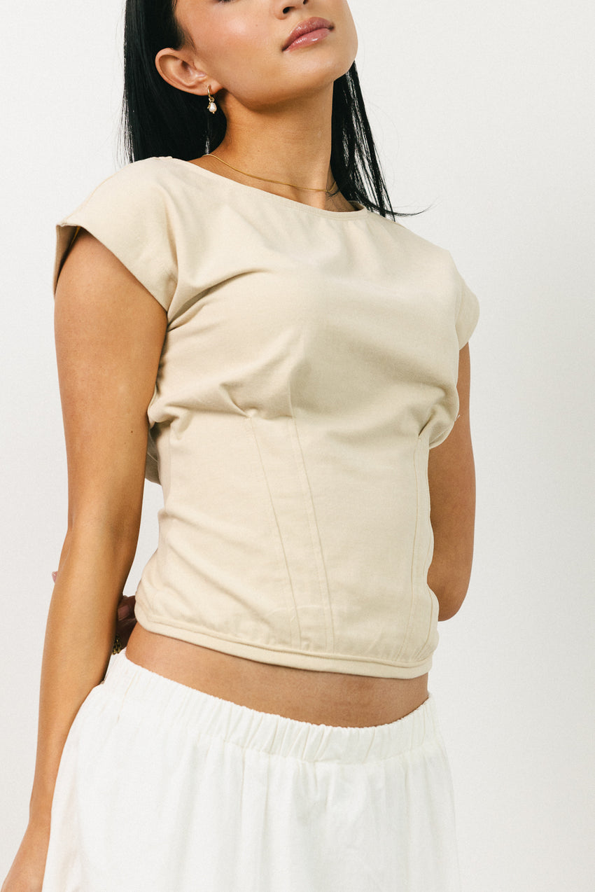 Tam Pleated Top in Ecru - FINAL SALE