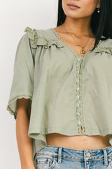 Potter Lace Blouse in Sage - FINAL SALE
