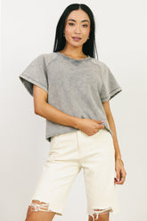 Sierra Cap Sleeve Top in Grey - FINAL SALE
