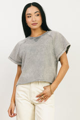 Sierra Cap Sleeve Top in Grey - FINAL SALE