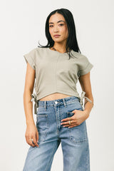 Sidney Ruched Top in Olive - FINAL SALE
